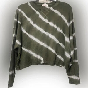 Anthropologie Maronie Green Tie-Dye Pullover Crewneck Long Sleeve NWT Size S